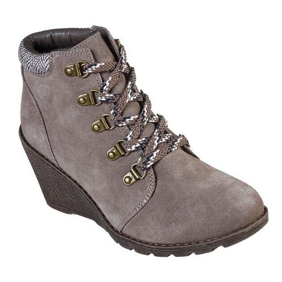 BOBS  Tan Brown Boots Size 9 1/2 Wedge - Picture 1 of 7